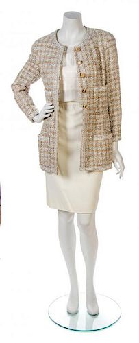 * A Chanel Beige and Ivory Wool Tweed Jacket,