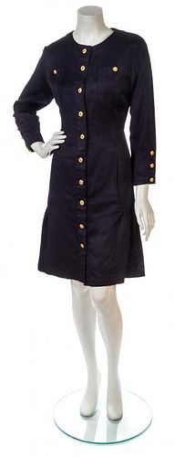* A Chanel Navy Cotton Dress,