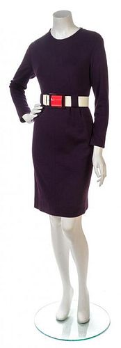 * A Chanel Purple Knit Fitted Dress,