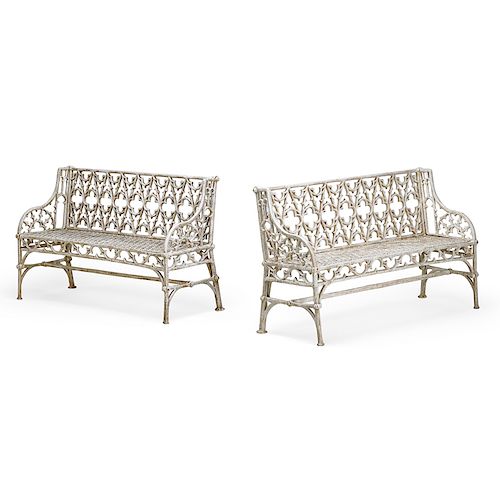 PAIR OF VICTORIAN CAST IRON BENCHES
