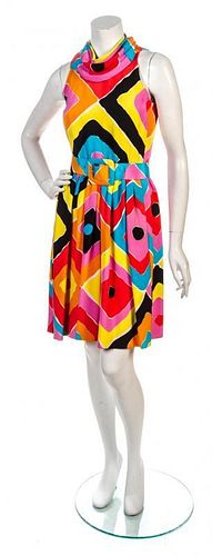 * A Donald Brooks Multicolor Print Day Dress,