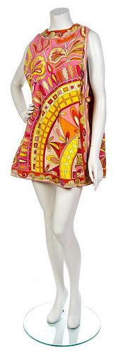 * An Emilio Pucci Multicolor Print Terrycloth Short Tabard. Size 8.