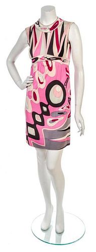 * An Emilio Pucci Pink Print Silk Knit Jersey Dress, Size 8.