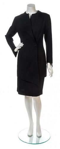 A Geoffrey Beene Black Wool Crepe Skirt Suit, Skirt size 8.
