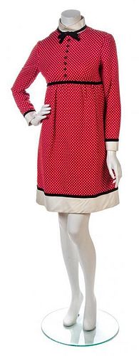 * A Geoffrey Beene Red and White Polka Dot Dress,