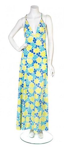 * A Lily Pulitzer Flower Print Halter Gown,