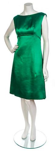 A Malcolm Starr Emerald Green Silk Day Dress,