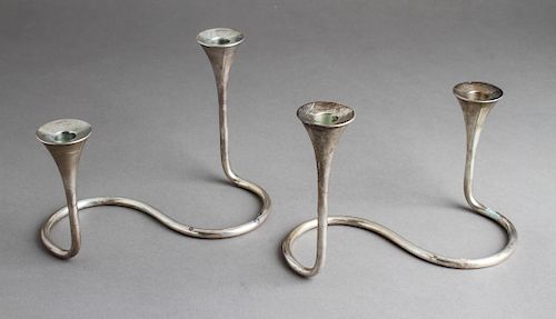 Reed and Barton Two Light Silver Candlesticks, Pr.