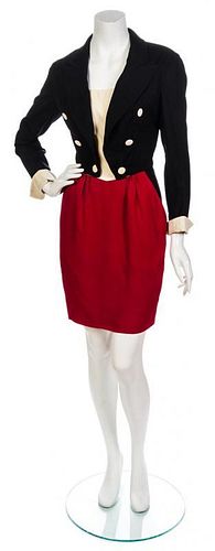 A Moschino Couture! Black and Red Dinner Jacket Dress,