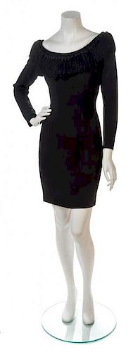 A Moschino Couture! Black Cocktail Dress, Size 6.