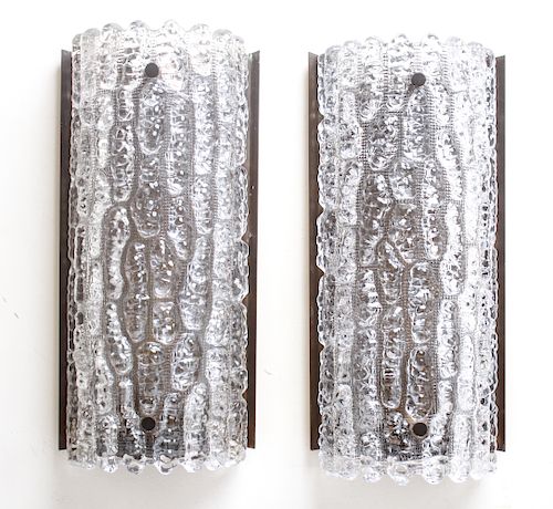 Carl Fagerlund for Orrefors Glass Wall Sconces, Pr