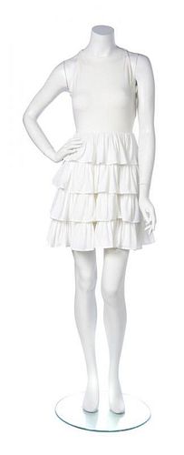 A Norma Kamali White Jersey Dress, Size M.