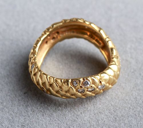 Angela Cummings 18K Gold & Diamonds Wave Ring