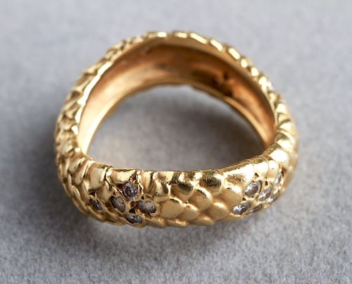 Angela Cummings 18K Gold & Diamonds Wave Ring