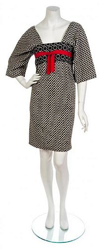 A Rudi Gernreich Black and White Wool Check Kabuki Dress,