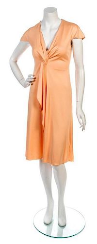 A Stephen Burrows Apricot Jersey Knit Dress,
