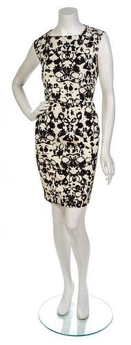 * An Yves Saint Laurent Ivory and Black Print Dress,