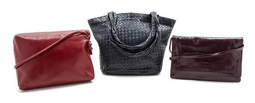 * A Group of Three Bottega Veneta Leather Bags,