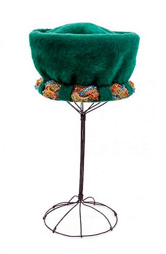 A Christian Dior Green Brushed Felt Wool Hat,