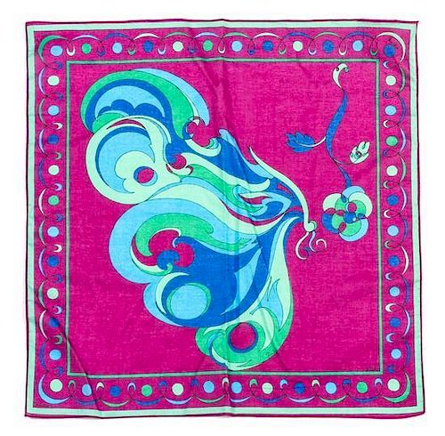 * A Group of Five Emilio Pucci Print Scarves,