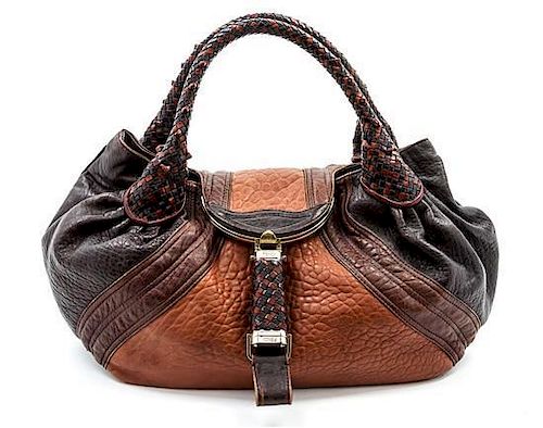 A Fendi Leather Tribal Spy Bag, 13 x 10 x 5 inches.