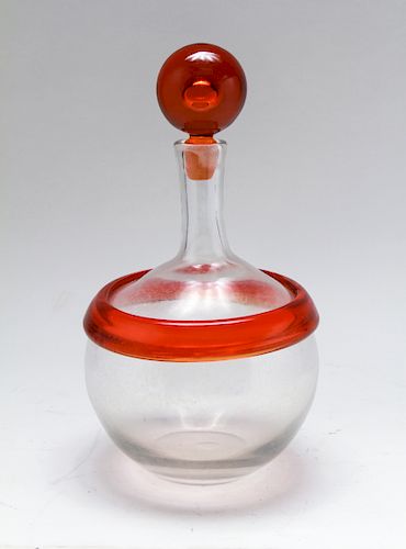 Joel Myers Blenko Art Glass Decanter