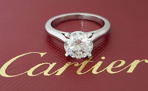 Cartier 1.70 ct Platinum Brilliant Diamond Engagement