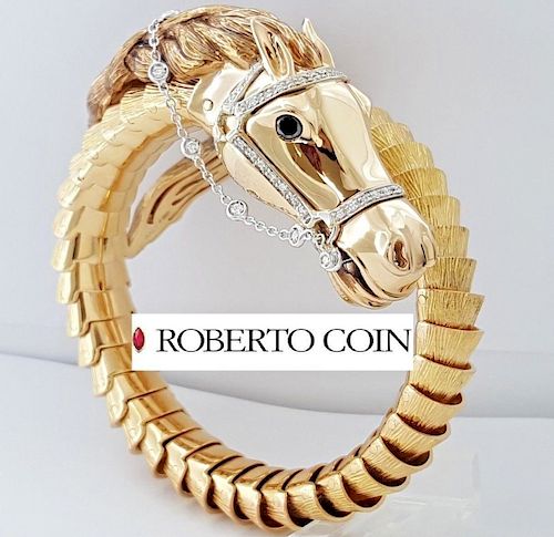 Roberto Coin Arabian Horse 18K Rose Gold Diamond Bangle
