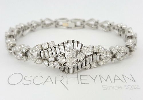 Vintage Oscar Heyman 7.77 ct Plat Diamond Bracelet