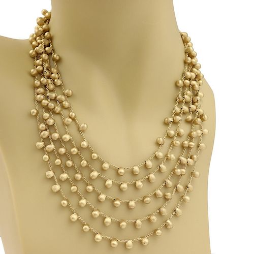 Marco Bicego Acapulco 18k Gold 5 Strand Beaded Necklace