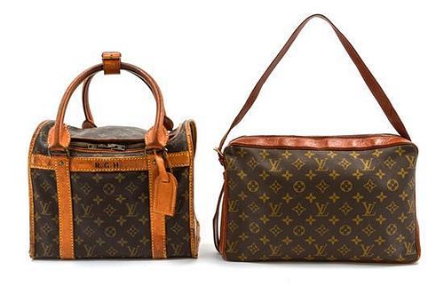 * Two Vintage Louis Vuitton Monogram Canvas Travel Bags,