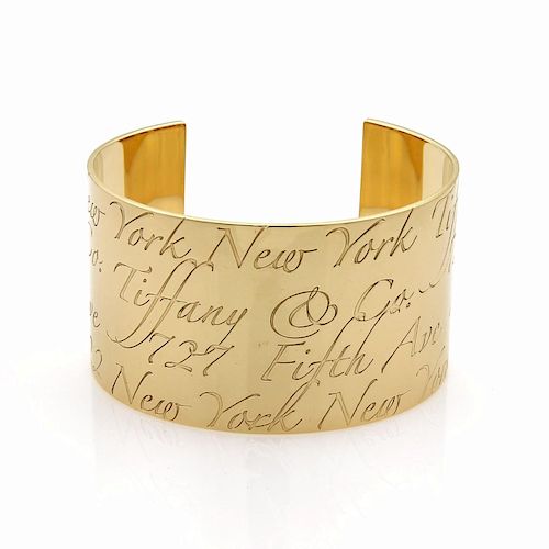 Tiffany & Co. NOTES 18k Yellow Gold 40mm Band Bracelet