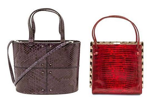* Two Tod's Exotic Skin Bags,