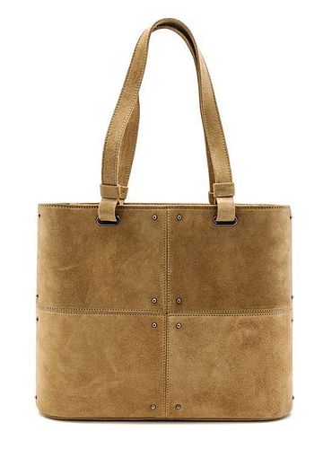 * A Tod's Tan Suede Tote Bag, 13 x 10 1/2 x 4 inches.