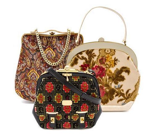A Group of Three Vintage Tapestries Bags,