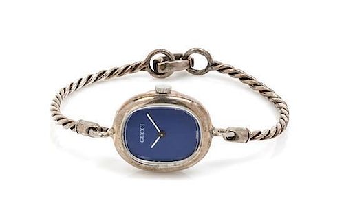 A Gucci Cable Bracelet Sterling Silver Watch.