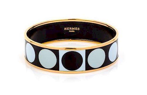 An Hermes Enamel Bangle Bracelet, Size 70.