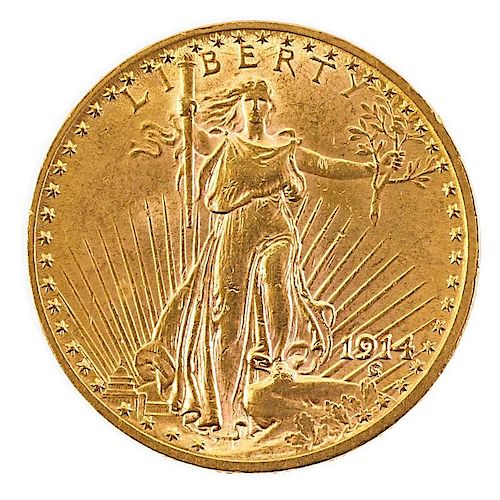 U.S. 1914 ST. GAUDENS GOLD $20.00 COIN