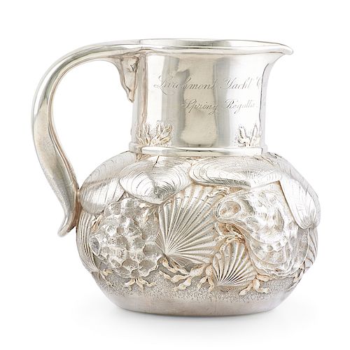 WHITING PARCEL GILT STERLING SILVER WATER PITCHER