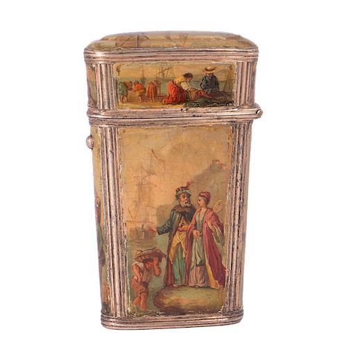 A 19th century Italian painted grooming/sewing box.