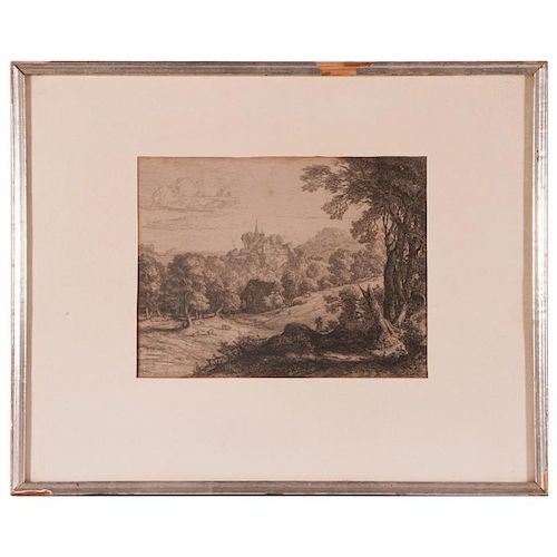 An 18th century pastoral etching.