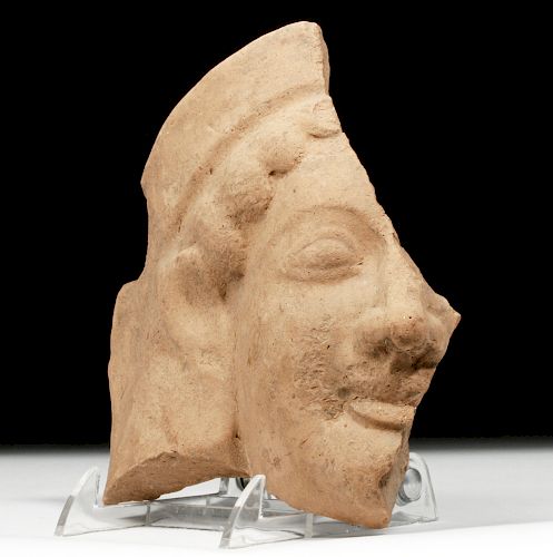 Archaic Greek Pottery Head Protome Fragment - Female