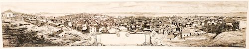 Charles Meryon (1821-1868),  steel etching,  Panorama View of San Francisco 1856,  "San Francisco MDCCCLV",  There are four...