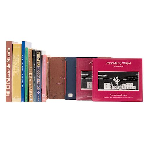 Monterrosa, Mariano / Lombardo de Ruiz, Sonia / Flores Guerrero, Raúl / Pierce, Donna. Libros sobre Arte Conventual. Piezas: 12.