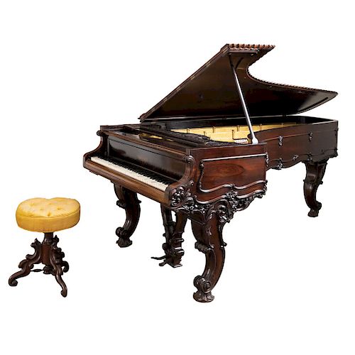 A CHIKERING & SONS BOSTON PARLOUR GRAND PIANO. U.S.A.,  1850-1905.