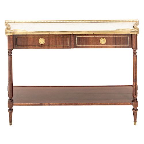 A LOUIS XV STYLE CONSOLE TABLE. FRANCE, 19TH CENTURY.