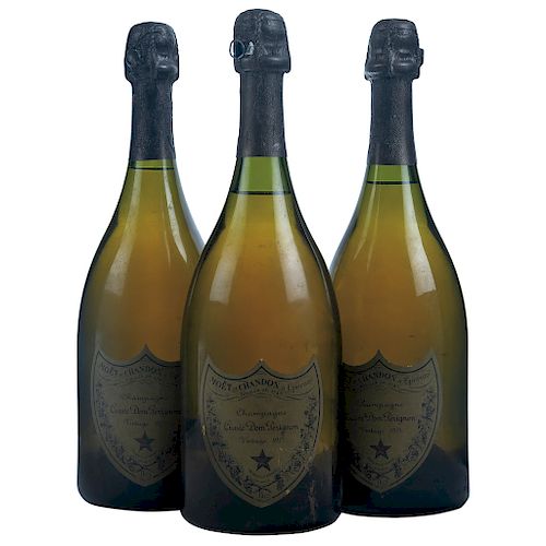 Cuvée Dom Pérignon. Vintage 1975. Brut. Champagne. Moët et Chandon à Épernay. Piezas: 3.