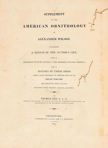 Wilson, Alexander. American Ornithology. Ilustrados con 76 grabados de aves, coloreados. Philadelphia: 1808 - 1825. Piezas: 9.