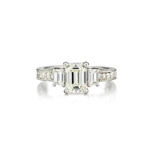 A 1.02-Carat Emerald-Cut Diamond Ring