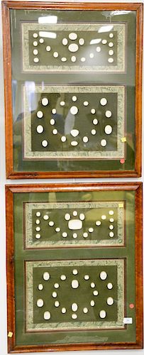 Collection of eighty-one white plaster Grand Tour Intaglios in two large separate shadow box frames. 30 1/2" x 24 1/2" framed Proven...